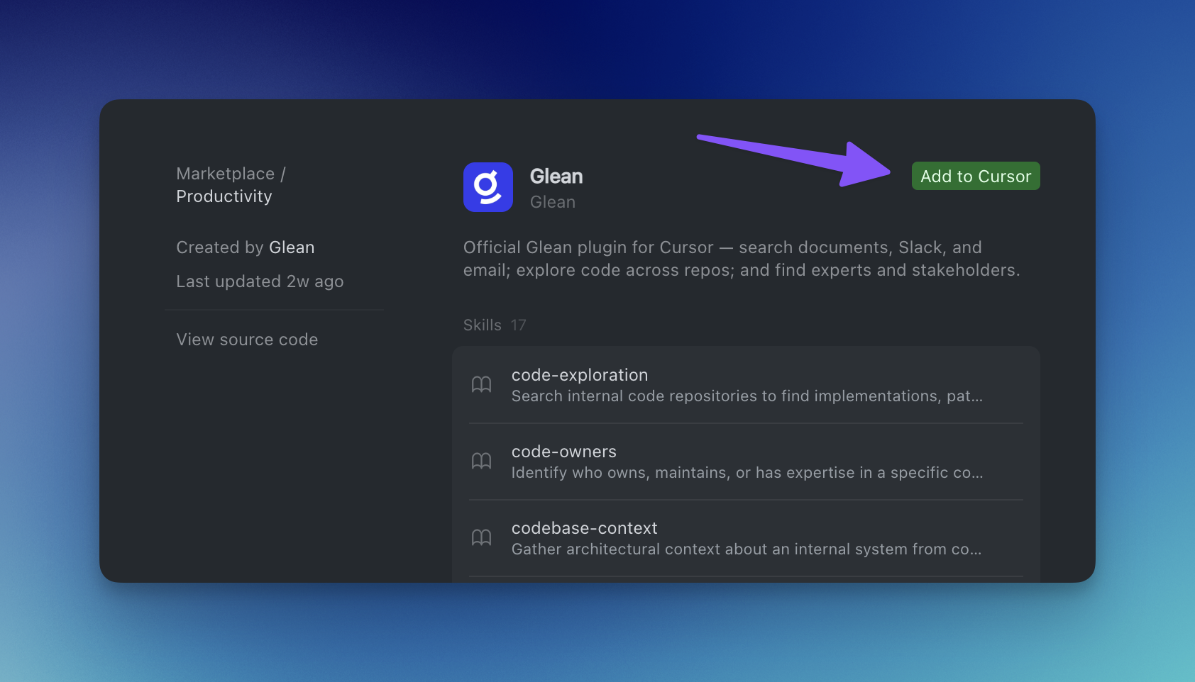Install the Glean Plugin